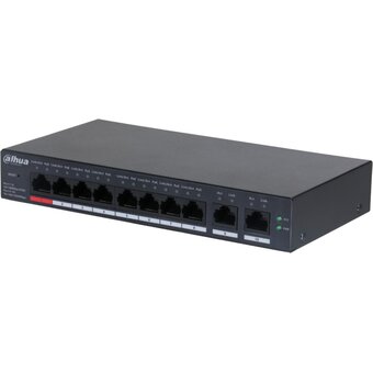  Коммутатор управляемый Dahua DH-CS4010-8ET-110 (L2) 8x100Мбит/с 2x1Гбит/с 8PoE 110W 