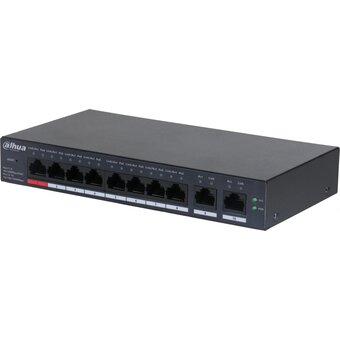  Коммутатор управляемый Dahua DH-CS4010-8ET-110 (L2) 8x100Мбит/с 2x1Гбит/с 8PoE 110W 