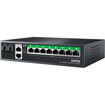  Коммутатор неуправляемый Netis P112GS (L2) 10x1Гбит/с 2SFP 8PoE 120W 