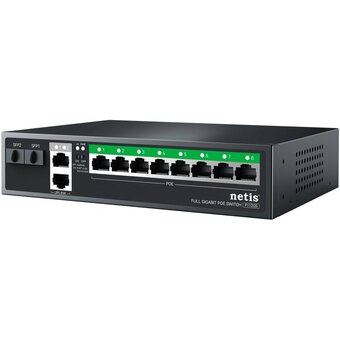  Коммутатор неуправляемый Netis P112GS (L2) 10x1Гбит/с 2SFP 8PoE 120W 