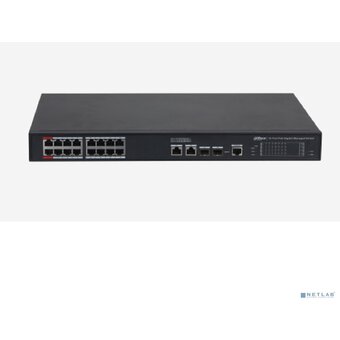  Коммутатор управляемый Dahua DH-S4220-16GT-190 (L2) 16x1Гбит/с 2SFP 16PoE 190W 