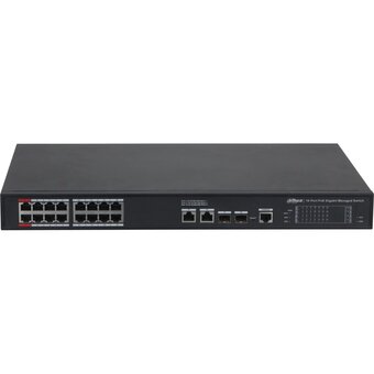  Коммутатор управляемый Dahua DH-S4220-16GT-190 (L2) 16x1Гбит/с 2SFP 16PoE 190W 
