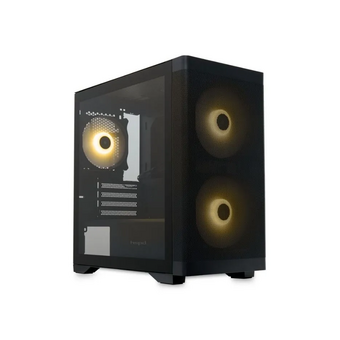  Корпус HSPD M320 (M320-TGBK-ARGB), Mesh Mini-tower, Black, slide TG, 0.45 SPCC, 2x140mm ARGB+1x120mm ARGB mATX 