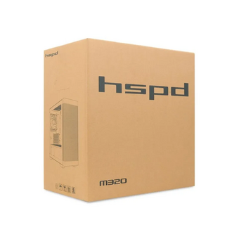  Корпус HSPD M320 (M320-TGBK-ARGB), Mesh Mini-tower, Black, slide TG, 0.45 SPCC, 2x140mm ARGB+1x120mm ARGB mATX 
