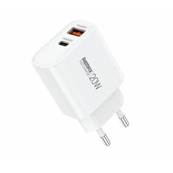  СЗУ REMAX RP-U120 20W A+C Charger+C-C Cable Set EU White 