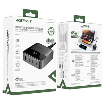  Портативная зарядная станция ACEFAST Z6 PD65W GaN 2*USB-C+2*USB-A black 