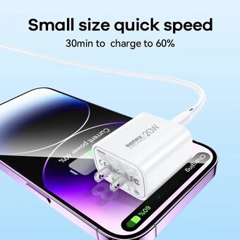  СЗУ REMAX RP-U120 20W A+C Charger+C-C Cable Set EU White 