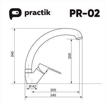  Смеситель Practik PR-02-004 Черный оникс 