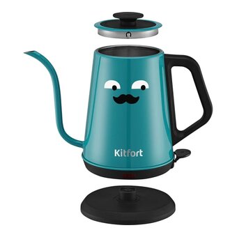  Электрочайник для варки кофе KITFORT КТ-6194-2 черно-бирюзовый 