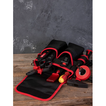  Сумка монтажника поясная с крышкой и ремнем EKF Professional C-14 