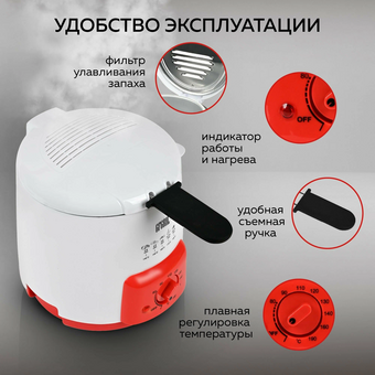  Фритюрница GFGril GFF-09 белый/красный 