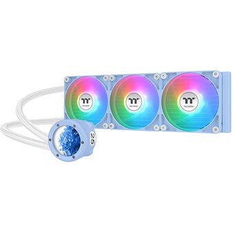  СВО Thermaltake TH360 V2 Ultra ARGB (CL-W420-PL12BU-A) Soc-AM5/AM4/1151/1200/1700 голубой 4-pin 25.8dB Al+Cu LCD Ret 