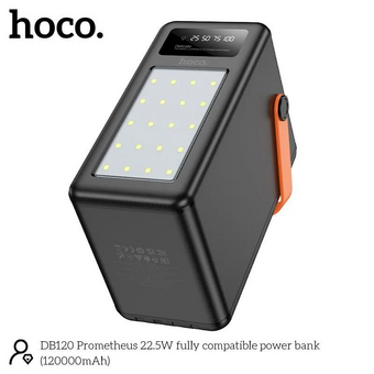  Аккумулятор внешний резервный HOCO DB120 Prometheus 22.5W fully compatible power bank 120000mAh черный 