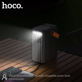  Аккумулятор внешний резервный HOCO DB120 Prometheus 22.5W fully compatible power bank 120000mAh черный 