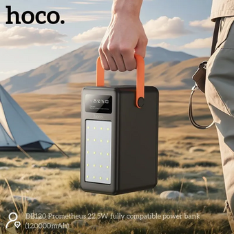 Аккумулятор внешний резервный HOCO DB120 Prometheus 22.5W fully compatible power bank 120000mAh черный 