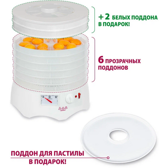  Сушилка для овощей и фруктов Мастерица EFD-0602VM 6б+2пр+1пп 