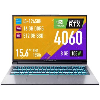  Ноутбук Machenike L15 Star (JJ00G600GRU) 15.6 " Core i5 12450H 16 ГБDDR5 512 ГБSSD NVIDIA GeForce RTX 4060 8 ГБ без ОС серый 2.3 кг RuEng 