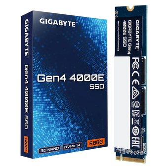  SSD Gigabyte G440E500G M.2 2280 500GB Gen4 4000E PCI Express 4.0x4, NVMe 1.4, 3600/3000, MTBF 1.5M, 3D NAND, 300TBW, RTL 