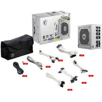  Блок питания MSI MAG A850GL PCIE5 White (306-7ZP8A24-CE0), 850W, 80+ Gold, полностью модульный, ATX 3.0, PCIE5, RTL 