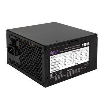  Блок питания Hiper Eco HPN-450 (ATX 2.31, 450W, noPFC, 120mm fan, Black), Box 