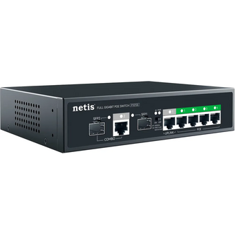  Коммутатор неуправляемый Netis P107GS 6x1Гбит/с 2SFP 4PoE 65W 