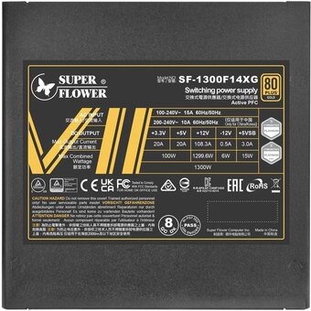  Блоки питания Super Flower Leadex VII XG (SF-1300F14XG) 1300W ATX 3.1 Black (140mm, APFC, 80Plus Gold, Full Modular) 
