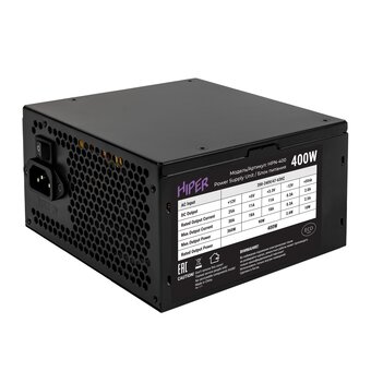  Блок питания Hiper Eco HPN-400 (ATX 2.31, 400W, noPFC, 120mm fan, Black), Box 