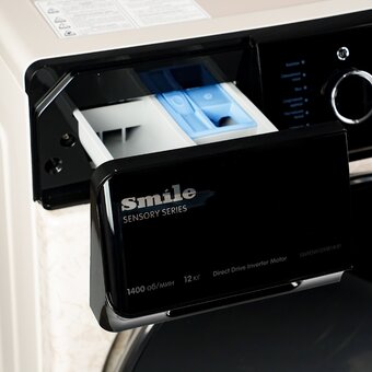  Стиральная машина SMILE SWMSW12MB1400 бежевый мрамор/черный 