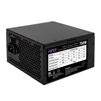  Блок питания Hiper Multi HPB-750 (ATX 2.31, 750W, ActivePFC, 120mm fan, Black) 80+ Bronze, Box 