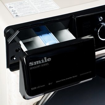  Стиральная машина SMILE SWMSW6MB1200 бежевый мрамор/черный 