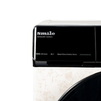  Стиральная машина SMILE SWMSW6MB1200 бежевый мрамор/черный 