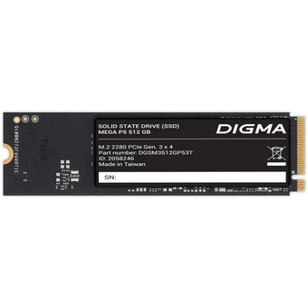  SSD Digma Mega P5 DGSM3512GP53T 512GB PCIe 3.0 x4 M.2 2280 
