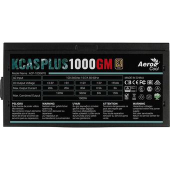  Блок питания Formula AC KCAS Plus 1000GM V2 (ACPG-KPK0FEC.12) ATX 1000W 80+ gold (20+4pin) APFC 140mm fan 10xSATA Cab Manag RTL 