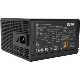  Блок питания Thermalright TR-TB850S 850W 80+ Bronze (ATX, 3, PCIe 5.0, Non-modular, 1x24(20+4)pin 550mm, 1xCPU*2 8(4+4)pin 600+150mm) 