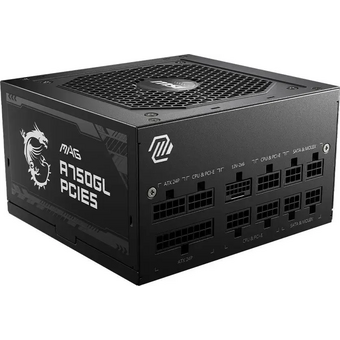  Блок питания MSI MAG A750GL PCIE5 Gen.5 (306-7ZP8B11-CE0) ATX 750W 80+ gold (20+4pin) APFC 120mm fan 8xSATA Cab Manag RTL 