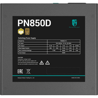  Блок питания Deepcool GamerStorm PN850D (GS PN850D) (ATX 3.1, 850W, PWM 120mm fan, Active PFC, 80+ Gold, Gen5 PCIe) RET 