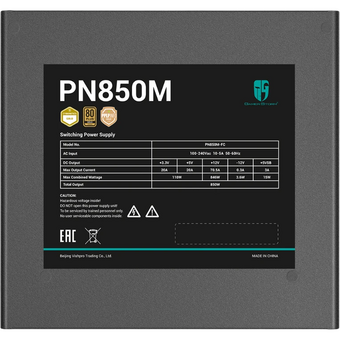  Блок питания Deepcool GamerStorm PN850M (GS PN850M) (ATX 3.1, 850W, Full Cable Management, PWM 120mm fan, Active PFC, 80+ Gold, Gen5 PCIe) RET 