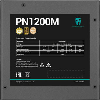 Блок питания Deepcool GamerStorm PN1200M (GS PN1200M) (ATX 3.1, 1200W, Full Cable Management, PWM 135mm fan, Active PFC, 80+ Gold, Gen5 PCIe) RET 