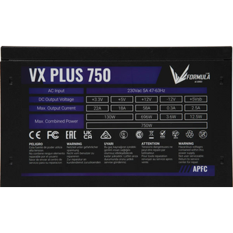  Блок питания Formula AC VX Plus (VX Plus 750W) ATX 750W (20+4pin) APFC 120mm fan 4xSATA RTL 