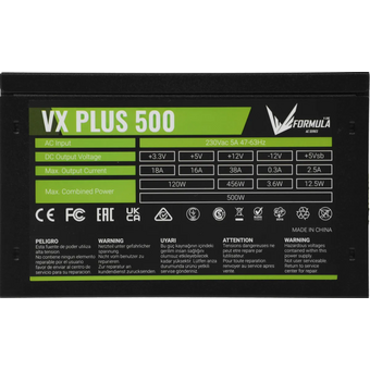  Блок питания Formula AC VX Plus (VX Plus 500W) ATX 500W (20+4pin) 120mm fan 3xSATA RTL 