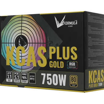  Блок питания Formula AC KCAS Plus Gold ATX 750W RGB (KCAS Plus 750G) 80+ gold (20+4pin) APFC 120mm fan color LED 8xSATA RTL 