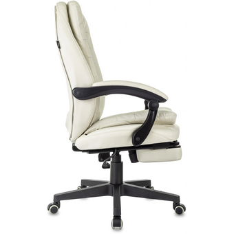  Кресло руководителя Бюрократ T-9950MSG-F слоновая кость (T-9950MSG-F/IVORY-PU) эко.кожа крестов. пластик подст.для ног 