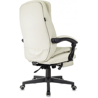  Кресло руководителя Бюрократ T-9950MSG-F слоновая кость (T-9950MSG-F/IVORY-PU) эко.кожа крестов. пластик подст.для ног 