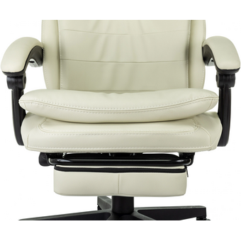  Кресло руководителя Бюрократ T-9950MSG-F слоновая кость (T-9950MSG-F/IVORY-PU) эко.кожа крестов. пластик подст.для ног 