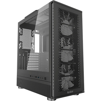  Корпус PcCooler ME200 Mesh BK, без БП, Full Tower, Black, TG, SPCC, 3x120mm ARGB E-ATX, ATX, mITX 180/380/220mm 4x2.5", 2x3.5", 7+3xPCI 1 