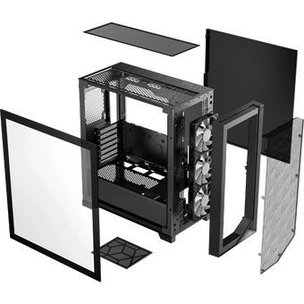  Корпус PcCooler C3D510 BK, без БП, Mesh Mid Tower, Black, TG, 0.7 SPCC, no fans E-ATX, ATX, mITX 170/390/205mm 