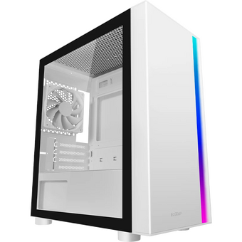  Корпус PcCooler LM300 ARGB WH, без БП, Tempered Glass Mid Tower, White, ABS, TG, SPCC, 1x120mm mATX, ITX 170/330/mm 2x2.5", 5xPCI 1xUSB- 
