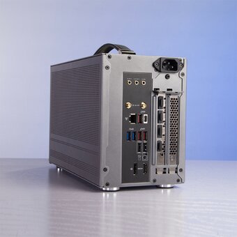  Корпус PcCooler I100 Pro Mesh GY, без БП, Compact, Grey, SPCC, no fans ITX 60/300/SFX PSU support, 1x2.5", 2xPCI 1xUSB-C 3.1 308x128x190m 