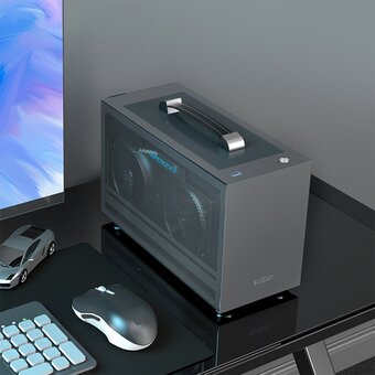  Корпус PcCooler I100 Pro Mesh GY, без БП, Compact, Grey, SPCC, no fans ITX 60/300/SFX PSU support, 1x2.5", 2xPCI 1xUSB-C 3.1 308x128x190m 