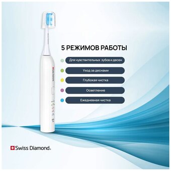  Электрическая зубная щетка Swiss Diamond SD-STB54801W белый 